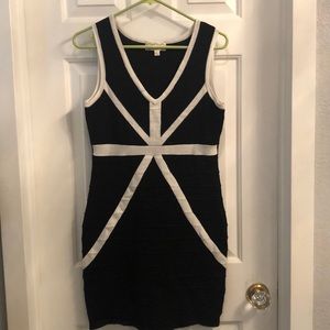Sexy black bandage sweater material dress